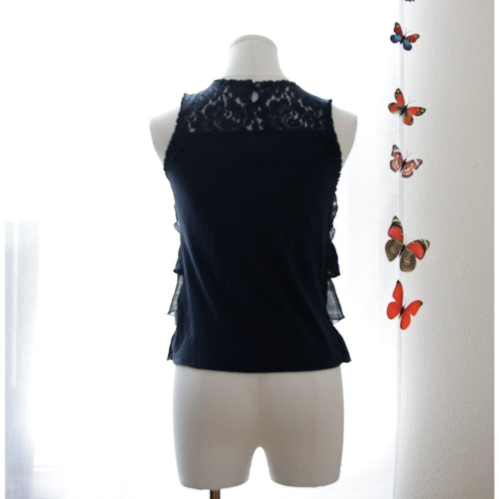Gilly Hicks blue ruffle babydoll cotton top size XS - Picture 4 of 5